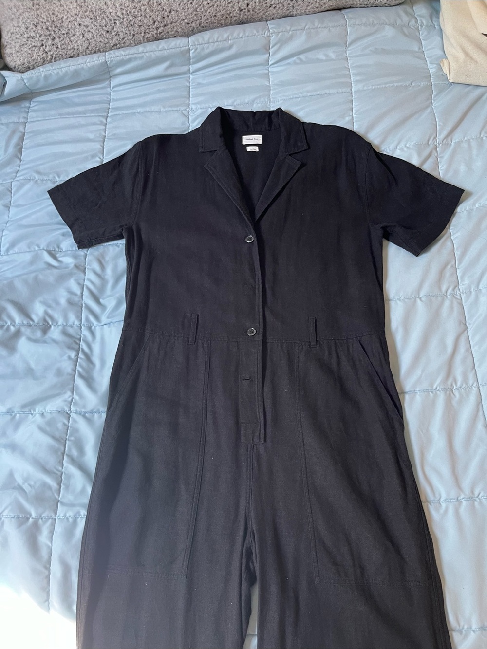 Wilfred Black Short-Sleeve Jumpsuit